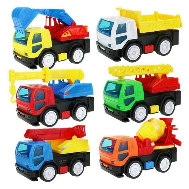 Bwiyojiz Count 6pcs Educational Toys Pullback Engineering Car Gift Box Set Scene Model Toy, Home Gifts, Red