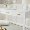 thumbnail image 6 of Martha Stewart Shaker Style Home Office 3 Drawer Desk in White with Polished Brass Hardware, 6 of 13