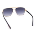thumbnail image 4 of Mens Luxury Fashion Rectangle Mobster Chic Designer Metal Rim Sunglasses Gold - Smoke, 4 of 4