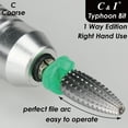 thumbnail image 3 of C & I Nail Drill Typhoon Style Efile for Electric File Machine, 1 Way Sharp File-Teeth for Acrylic Gel Nails Remove, Manicure Tools for Nail Techs Use, Right Hand Use Only, 3 of 7