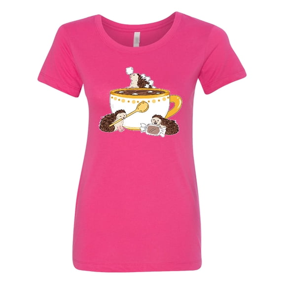 Inktastic Cute Hot Chocolate Hedgehogs Women's T-Shirt