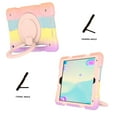 thumbnail image 4 of SaniMore for iPad 10.2" (9th/8th/7th Generation, 2021/2020/2019) Case with Pencil Holder, 3-Layer Protection Cover Built-in Shoulder & Handle Strap Kickstand Shockproof Protective Shell, Rainbow Pink, 4 of 8