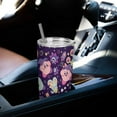 thumbnail image 5 of Kirby Character Stainless Steel Car Cup Thermal Vacuum Insulation Mug Gift Thermos Cup With Lid And Straw, 5 of 8