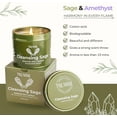 thumbnail image 5 of Sage Candle for Cleansing House Negative Energy and Protection Smudge Kit - 5 oz Soy Wax Natural Clean Organic Non Toxic - Velas de Olor para el Hogar - Long Lasting - Highly Scented, 5 of 6