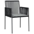 thumbnail image 3 of vidaXL 5 Piece Garden Dining Set with Cushions Black Poly Rattan and Steel, 3 of 5