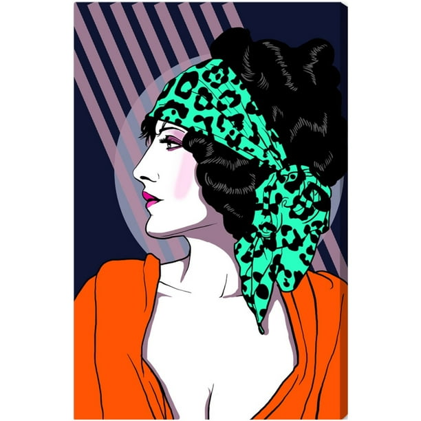 Runway Avenue Fashion And Glam Wall Art Canvas Prints 80s Rocker Gal Portraits Orange Black Walmart Com Walmart Com
