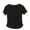 Black, variant on Tops for Women Trendy Ruched Short Sleeve Tshirts Fashion Solid Color Crew Neck Crop T Shirts with Side Shirring