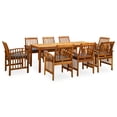 thumbnail image 2 of vidaXL Solid Wood Acacia Dining Set & Cushions Cream White/Dark Gray 7/9 Piece, 2 of 28