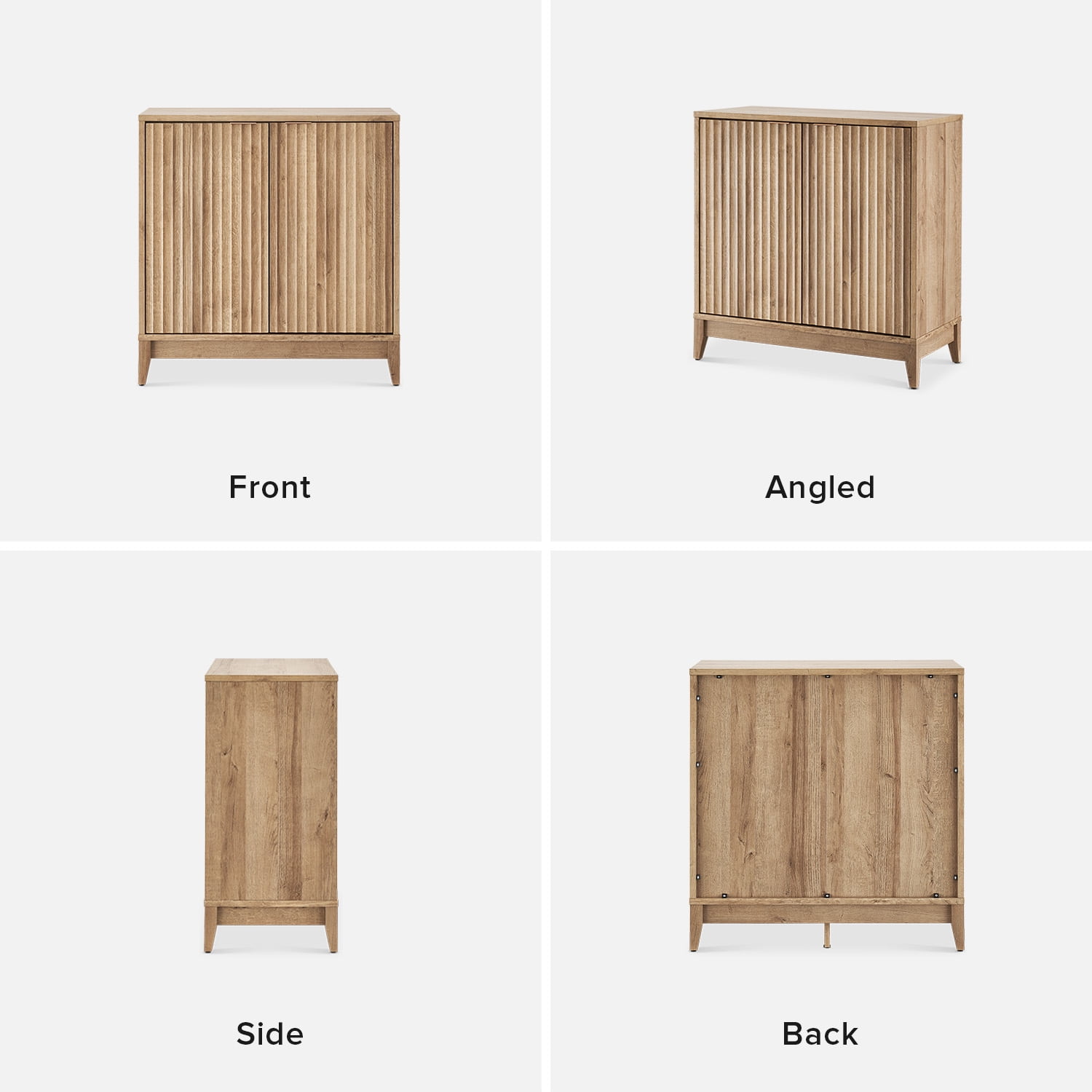 mopio Brooklyn Oak Storage Cabinet, Modern Farmhouse Entryway Accent Cabinet for Living Room