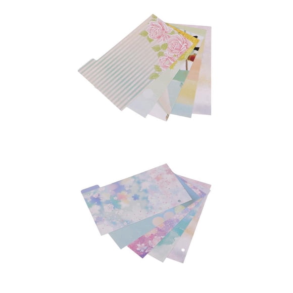 Tarjetas con Lengüeta de Carpeta Piezas, Etiquetas Clasificadas de Carpeta de 6 Agujeros para Cuaderno /