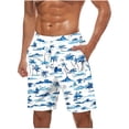 thumbnail image 2 of YOIAVAIOY Men Swim Trunk with Compression Liner 2 in 1 Swimwear Bathing Suit Quick Dry Board Shorts Light Blue XXXXXL, 2 of 5