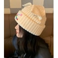 thumbnail image 3 of CoCopeaunts Beanies Hat for Women Fashion Knit Skull Beanie Cap Plush Warm Buttons Beanies Hat Cute Cat Ear Hat Winter Beanies Hat, 3 of 7