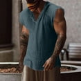 thumbnail image 2 of BiZtdJrK Lightning Sales of Today, Mens Raw Edge Cotton Linen Tank Tops Casual V-Neck Gym Fitness Bodybuilding Shirt Workout Muscle Cut Off Sleeveless T Shirts Blue XXXL, 2 of 7