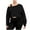 Black, variant on Womens off Shoulder Sweatshirt Oversized Long Sleeve Workout Cropped Top Pullover Loose Fit Casual Plus Size Active Shirts