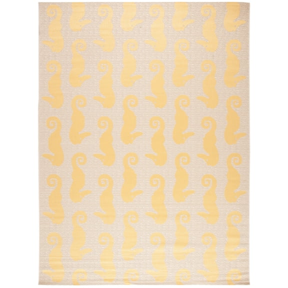 Safavieh Courtyard Warwick Nautical Indoor/Outdoor Area Rug, Beige/Yellow, 9' x 12'