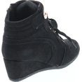 thumbnail image 5 of LINK PEGGY-53K Children Girl's Comfort Lace Up Hidden Wedge Sneakers, Black, 9, 5 of 7