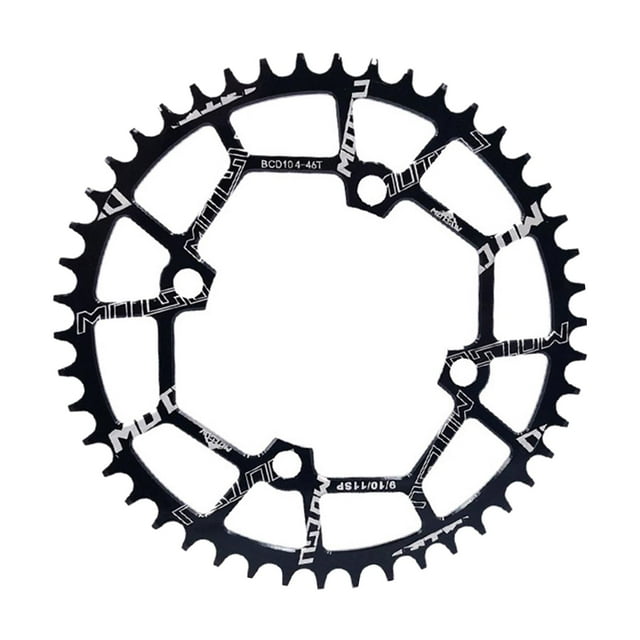 Plateau 104 BCD 40/42/44/46/48/50/52 T Simple Plato grande y estrecho con plato de carretera Negro 46T