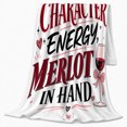 thumbnail image 2 of Bold Wine Typography With Bows And Hearts, Cozy Flannel Blanket with Decorative Statement Typography Print, Housewarming Gift for Wine Humor Enthusiasts, Home Decor for Bedroom and Living Room, 2 of 7
