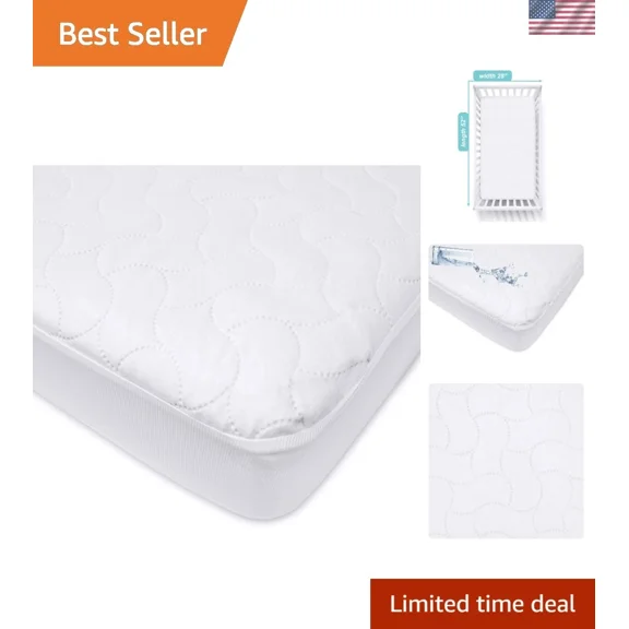 Durable Waterproof Crib & Toddler Mattress Cover - Machine Washable, 52” X 28”
