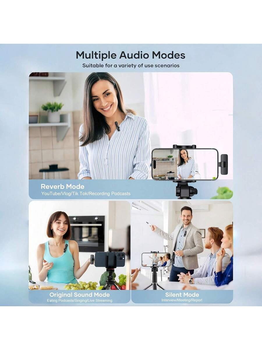 Wireless Lavalier Microphone Plug & PLAY for iphone , Clip-On Lapel Mini lightning Mic for Video Interviews Vlogs Gaming Live Streaming Recording