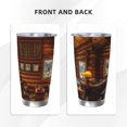 thumbnail image 3 of Susaid Log Cabin Inside Print 20oz Car Cup,Insulated Coffee Cup Fully Spill Proof Travel Coffee Mug, Stainless Steel Tumbler for Work Home Outdoor Car-Straw Two-piece Set, 3 of 8