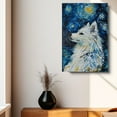 thumbnail image 4 of Dog Canvas Art Decor Creative Dog Picture for Wall Decor Van Gogh Starry Night American Eskimo Dog Poster Painting Prints for Living Room Pet Club, 4 of 6