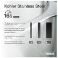 thumbnail image 7 of Kohler 8 Degree K3671-NA Undermount Bar Sink with Sink Rack and Wine Glass Rack, 7 of 7