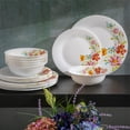 thumbnail image 7 of Gibson Home Ultra Break and Crack Resistant Dinnerware Set, Round: Service for 6 (18pcs), Red Floral, 7 of 7