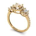 thumbnail image 2 of Clara Pucci 14K Yellow Gold 1.46ct Morganite Three-Stone Ring for Women, 2 of 8