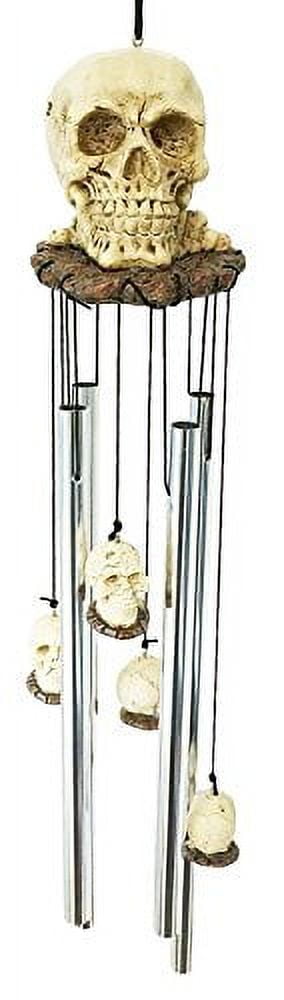 StealStreet Windspiel Mit Totenkopf – Rundes Oberteil, Aus Kupfer/Polyresin, Ca. 58 Cm (23 Zoll) Hoch