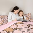 thumbnail image 4 of Manfei Pretty Monogram D Queen Comforter Set,Lovely Capybara Comforter Sets Queen,Pink,Pink Reversible,3-Piece,1 Comforter and 2 Pillowcases, 4 of 7
