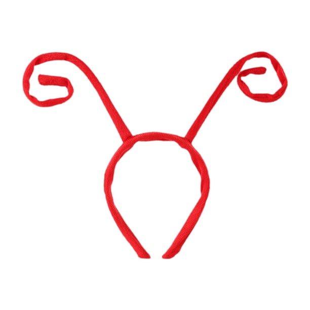 Diadema con antenas de animales, banda elástica para el cabello con dibujos animados para mujeres y niños, ideal para fiestas. Rojo