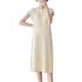 thumbnail image 3 of Robe de Maternité pour Femmes Manches Courtes Col Rond Couleur Unie Robe de Grossesse Ample, 3 of 6