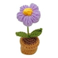 thumbnail image 2 of Flor en maceta tejida a mano a crochet | Rosa de lana artificial | Flor decorativa simulada para oficina, hogar, salpicadero del coche o estante interior, 2 of 4