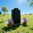 thumbnail image 5 of Artificial Memorial Day Flowers for Cemetery, UV Resistant Patriotic Cemetery Flowers, Red White Blue for Veterans Outdoor Indoor Anniversary, Style F, 5 of 5
