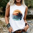 thumbnail image 2 of Atkumj Sleeveless Graphic Tees for Women Casual Round Neck Print Tank Tops Trendy Comfy Versatile Going Out Summer Tops XL, 2 of 6
