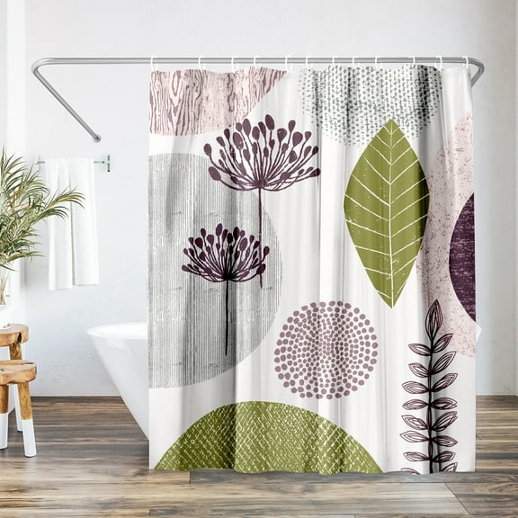 Americanflat 71" x 74" Shower Curtain, Floral Pattern by Lisa Nohren