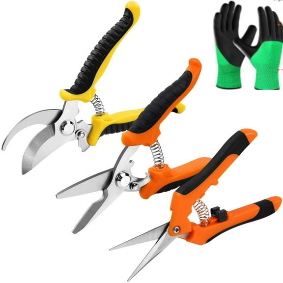 3 Pack Pruning Shears,Garden Shears,Stainless Steel Pruning Shears for Gardening,Garden Clippers,Gardening Tools Scissors with Soft Grip Handle