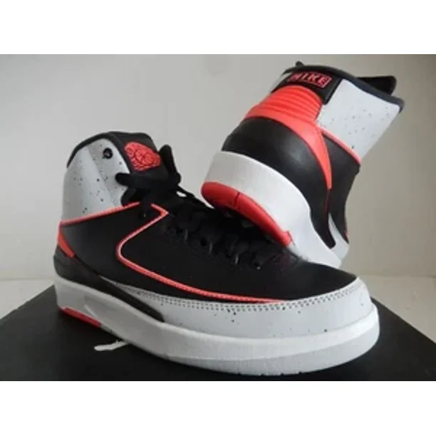 NIKE AIR JORDAN 2 RETRO BG BLACK-INFRARED 23-WH SZ 4Y-WOMENS
