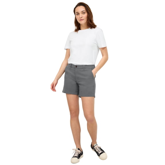 Ellos Plus Size Mid-Rise Stretch Cotton 2-Pocket Chino Shorts