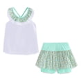 thumbnail image 1 of AAMILIFE Girls Backless Flower Cold Shoulder Tops and Skirted Short Swimwear Set Kids Swimming Suit, 1 of 2