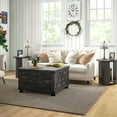 thumbnail image 2 of HOMCOM Table Basse avec Dessus Rabattable et Rangement Caché, Table Centrale Carrée, 2 of 10