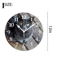 thumbnail image 2 of 12 Inch Wall Clock Battery Operated Silent Clock Decorative for Office, Kitchen, Outdoor, Living Room，Cute Scottish Cat Lying on Floor Multicolor, 2 of 4