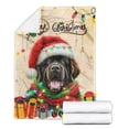 thumbnail image 2 of Merry Christmas Santa Newfoundland Scarf Twinkling Lights Xmas Holiday Cozy Fleece Blanket Newfie Dog Lover Gifts Warm Soft Throw Blanket - 00022, 2 of 5