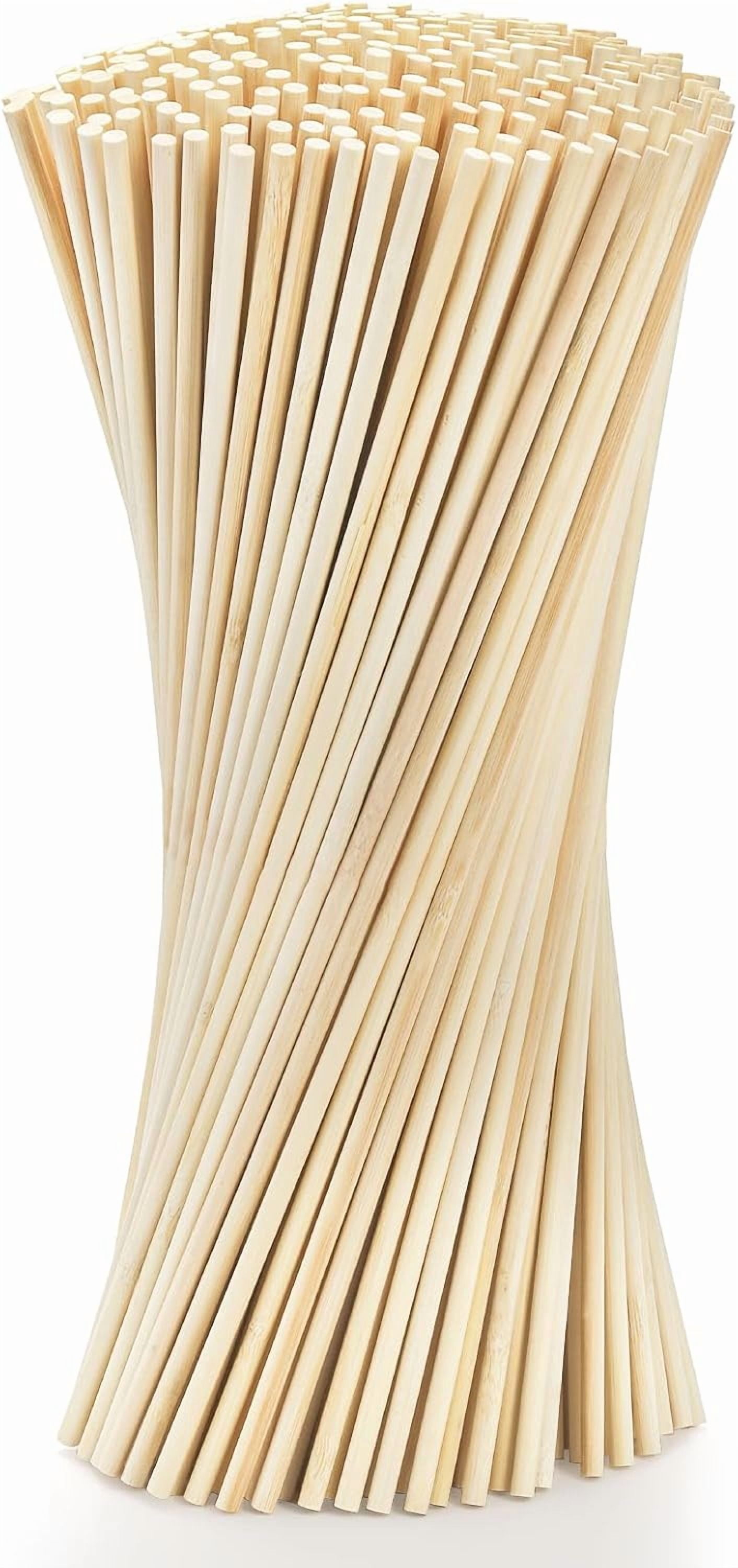 300 Pcs Wooden Dowel Rods, 1/4 x 14 Inch Round Wooden Sticks Craft Sticks, Unfinished Natural Bamboo Sticks for Christmas Gift, Thanksgiving, Crafts Arts and DIYers