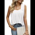 thumbnail image 1 of Camiseta Sin Mangas con Cuello Cuadrado y Volantes para Mujer, Camiseta Sin Mangas A Rayas, Informal, Holgada, de Verano L, 1 of 9