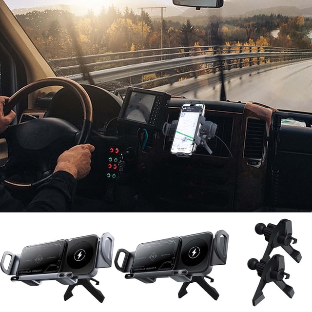 Birdeem Magnetic Wireless Charging Car Phone Mount,with Auto Sensing Technology and 360 Rotation,Adjustable Horizontal Vertical Viewing Modes for Secure Hold