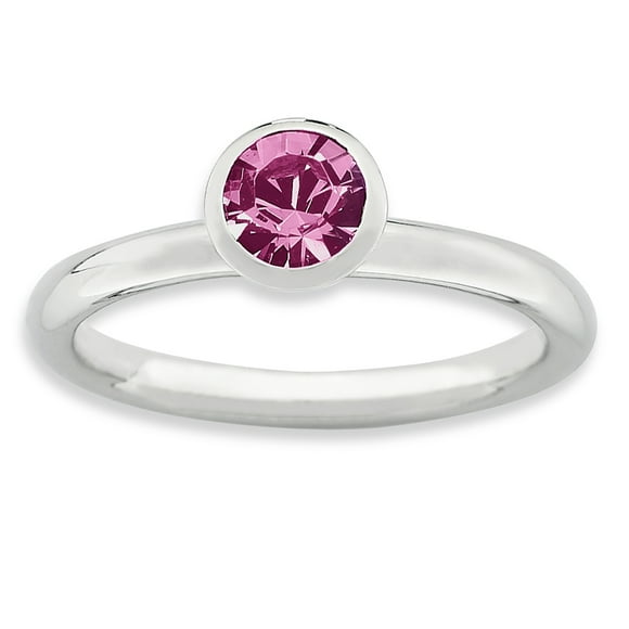 Sterling Silver Stackable Expressions High 5mm October Swarovski Ring Size 8