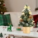 thumbnail image 5 of Mini árbol de Navidad artificial de 30 cm | Decoración retráctil para escritorio | Predecorado con adornos, piñas y lazos | Plateado, dorado, rojo y azul | Adorno de mesa para oficina o para fiestas, 5 of 6