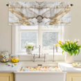 thumbnail image 4 of Valances for Windows Watercolor Abstract Marble Texture Rod Pocket Short Curtain for Bathroom Living Room Bedroom Gold Stripe Crack Stone 1 Panel 42x12in, 4 of 9
